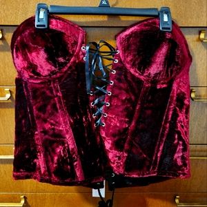 Crushed Velvet Daisy Corset